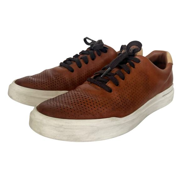 Cole Haan Grand Pro Rally Laser Cut Leather Tan Brown Sneakers Size 10.5 C31218 main image 6